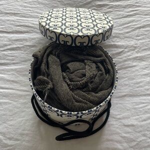 GRISAL Love Cashmere Scarf in Charcoal X Milk.